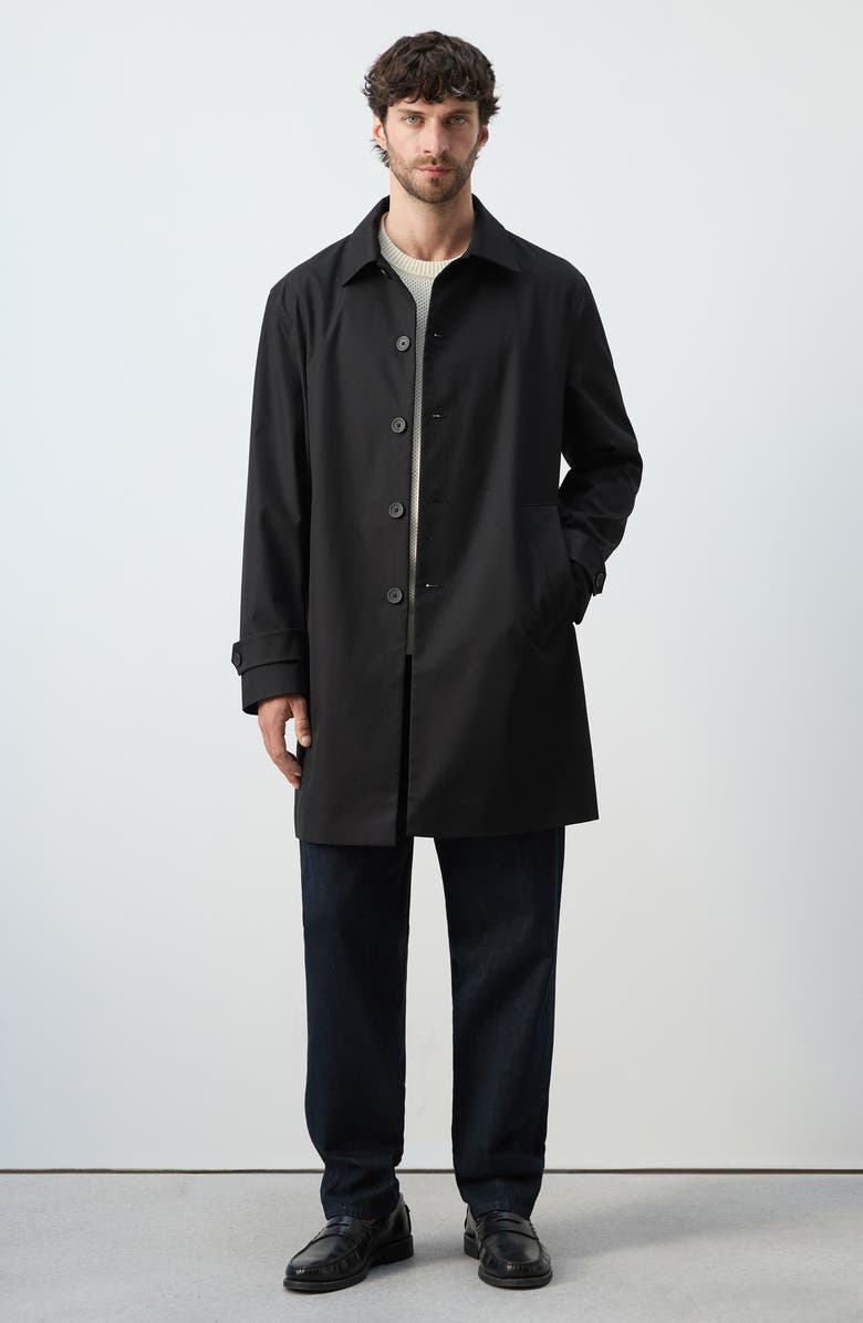 MANGO Water Repellent Raincoat, Alternate, color, Black