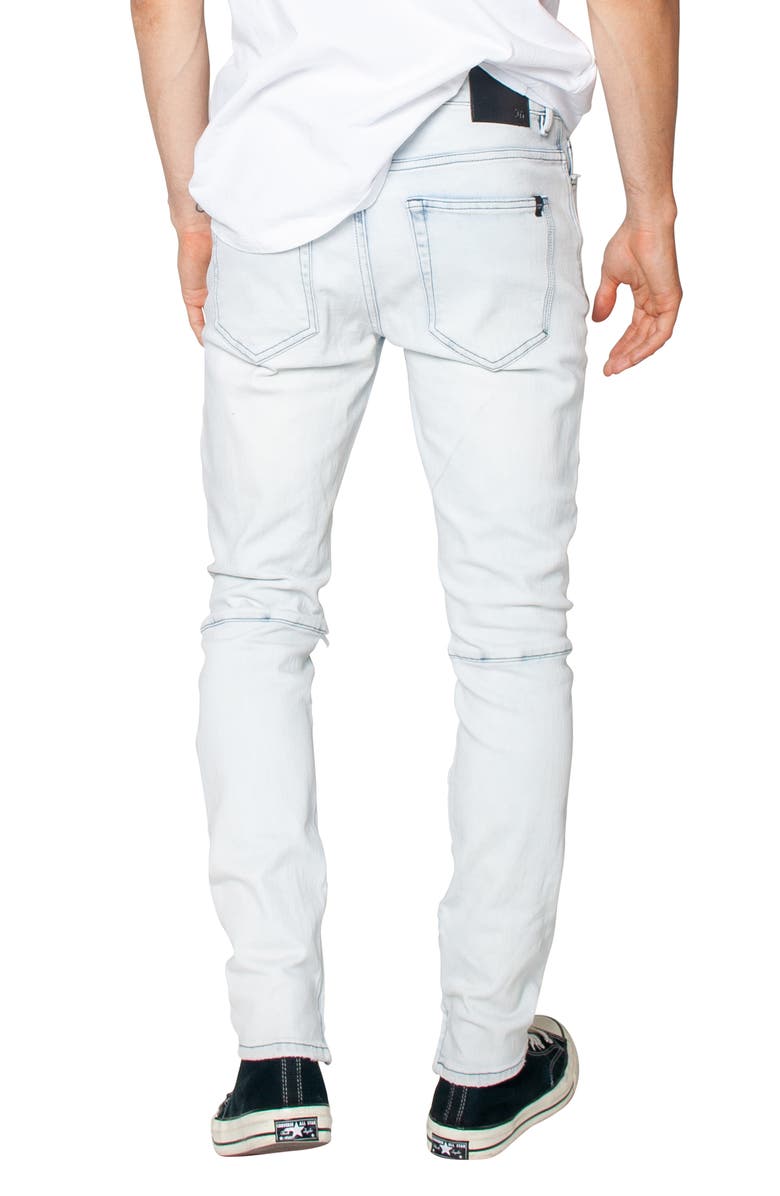 ZGY Denim Ziggy Denim Pipes Ripped Zip Hem Slim Straight Leg Jeans, Alternate, color, 