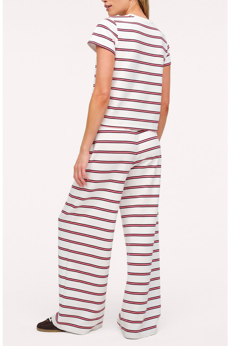 Golden Hour Stripe Stretch Cotton Top & Pants Set, Alternate, color, AMERICANA STRIPE