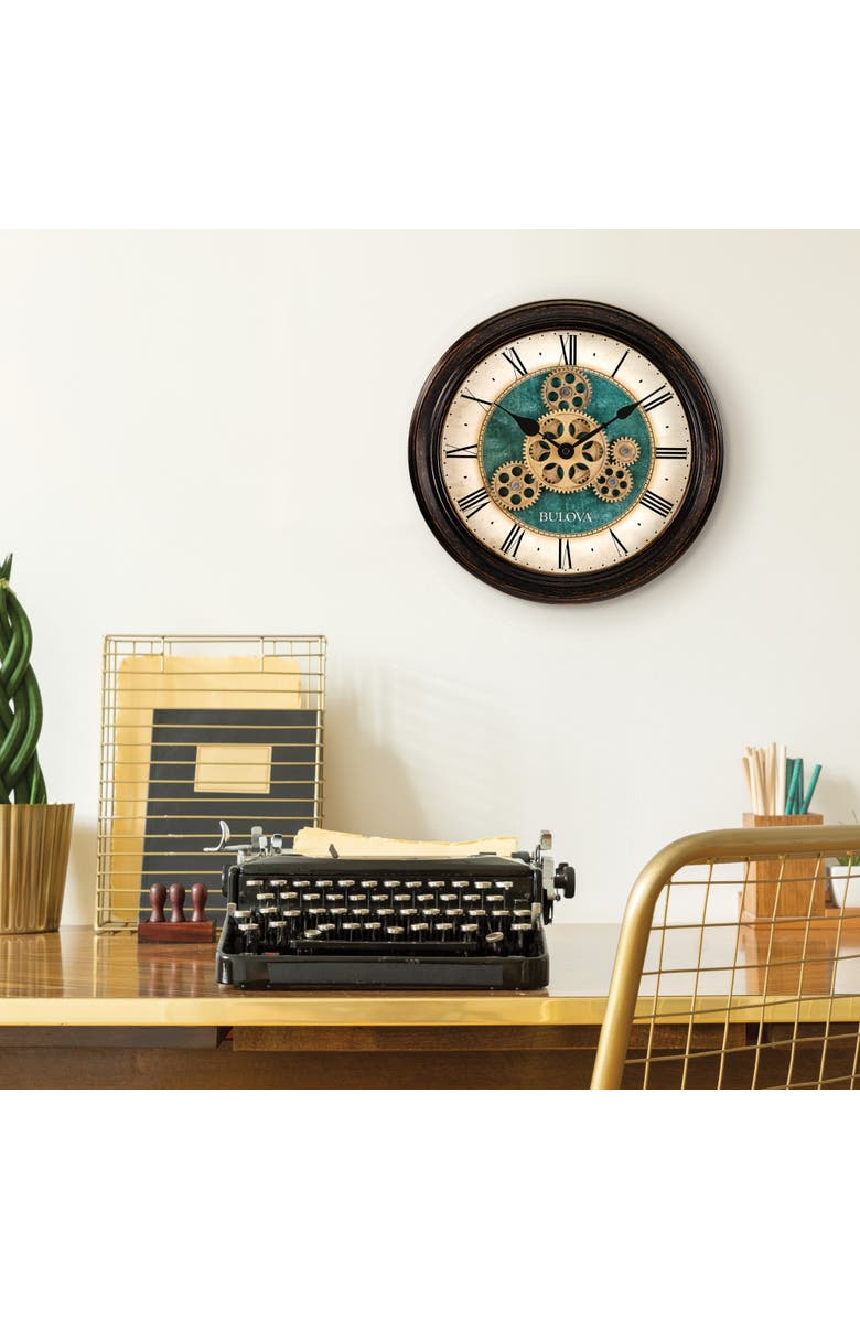 Bulova Clocks Industrial Motion Wall Clock, Alternate, color, Black