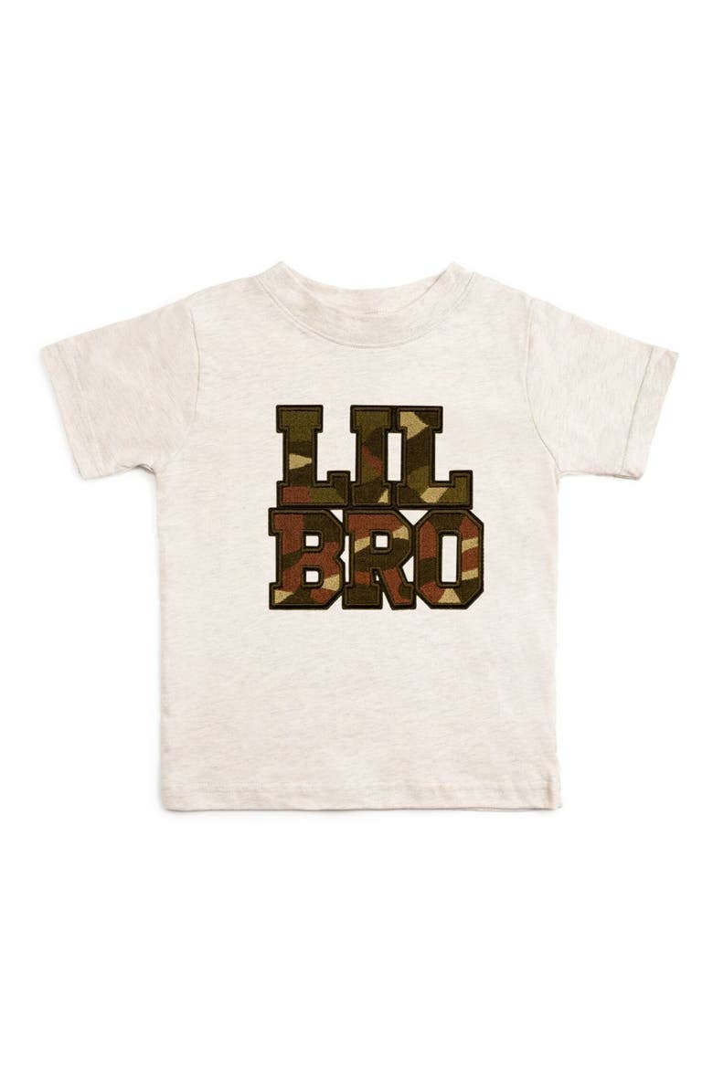 Lil Bro Camo Patch Short Sleeve T-Shirt, Main, color, Natural Heather