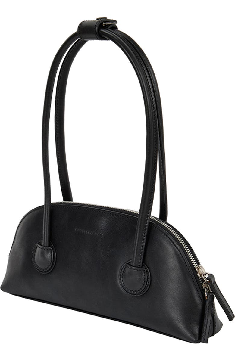 MARGESHERWOOD Bessette Leather Shoulder Bag, Alternate, color, Black Pull-Up