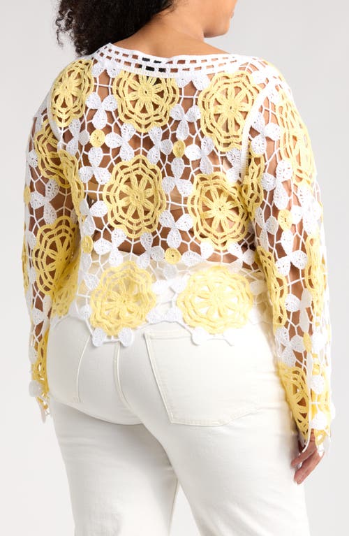 FORGOTTEN GRACE FORGOTTEN GRACE FLORAL CROCHETED SWEATER