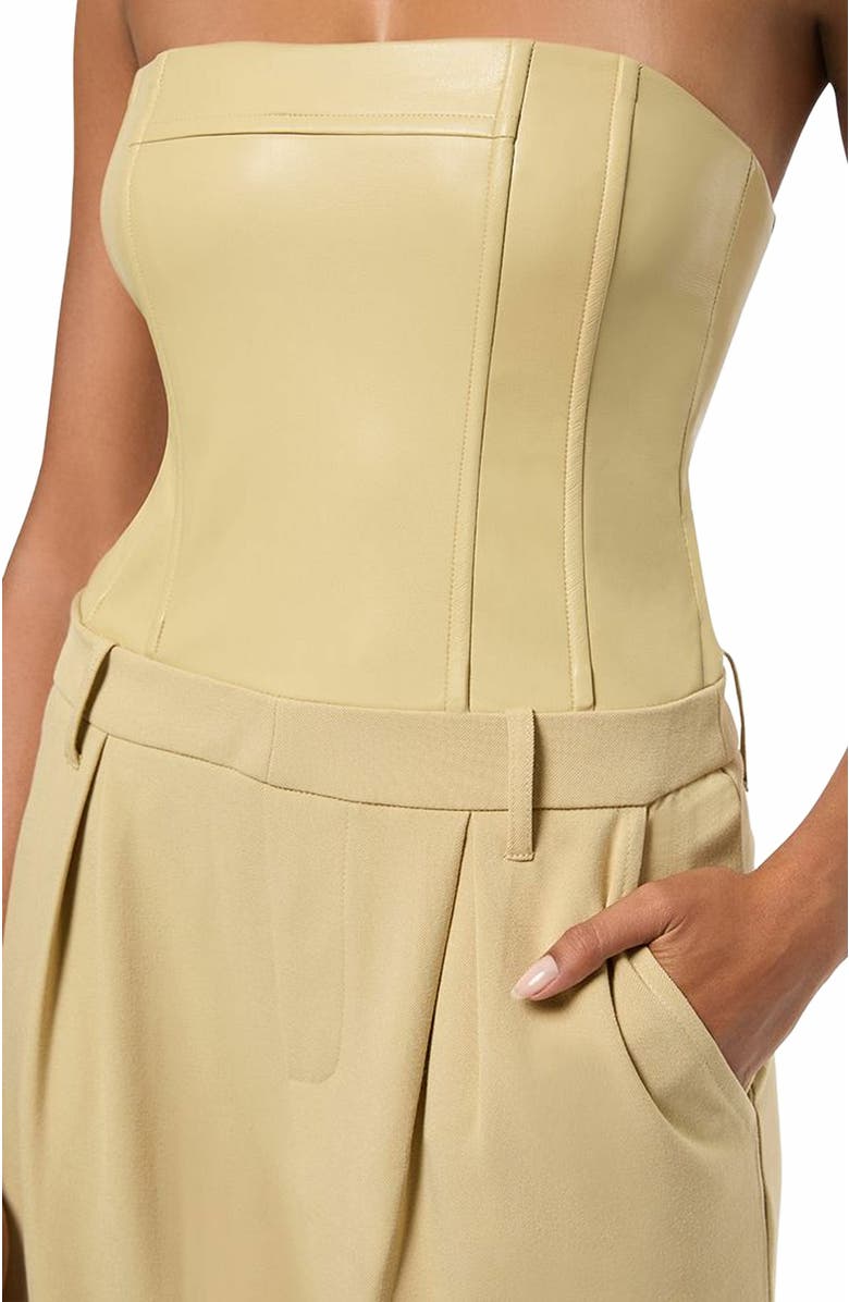 WeWoreWhat Corset Wide Leg Jumpsuit, Alternate, color, Wheat