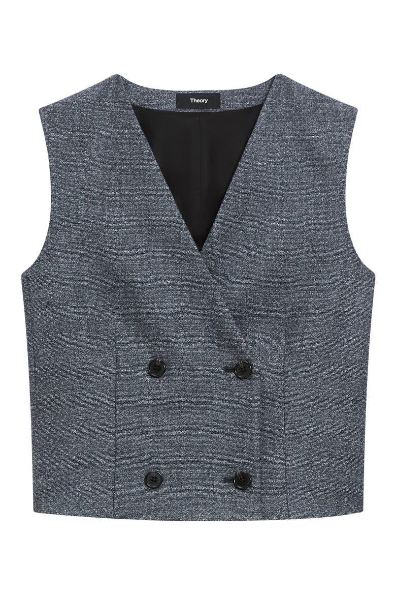 Double Breasted Crop Wool Vest, Alternate, color, PEPPER MULTI