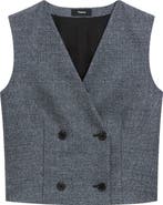 Theory Double Breasted Crop Wool Vest