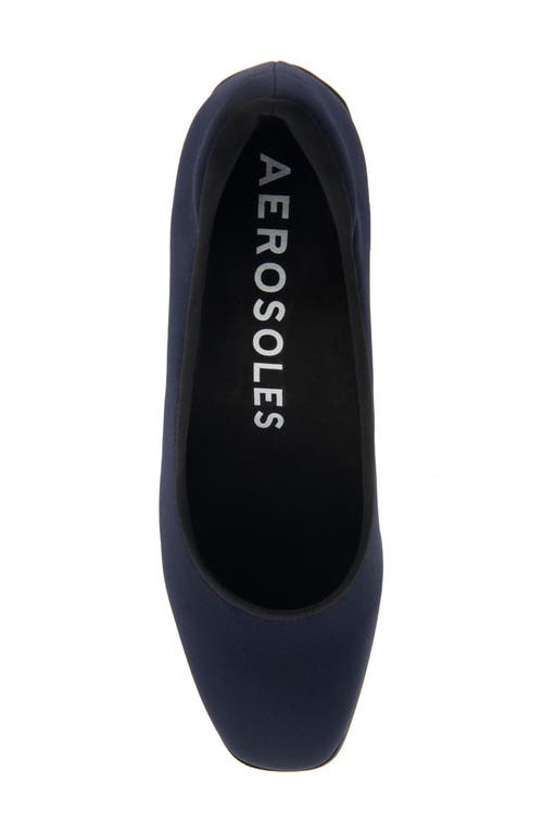 Aerosoles Casta Dress-pump-mid Heel In Navy Stretch Gabardine