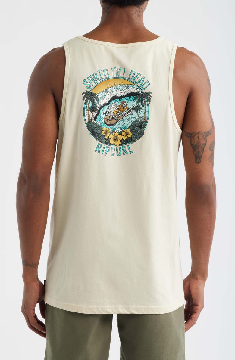 Rip Curl Shred Till Dead Cotton Graphic Tank, Alternate, color, Lemon Ice