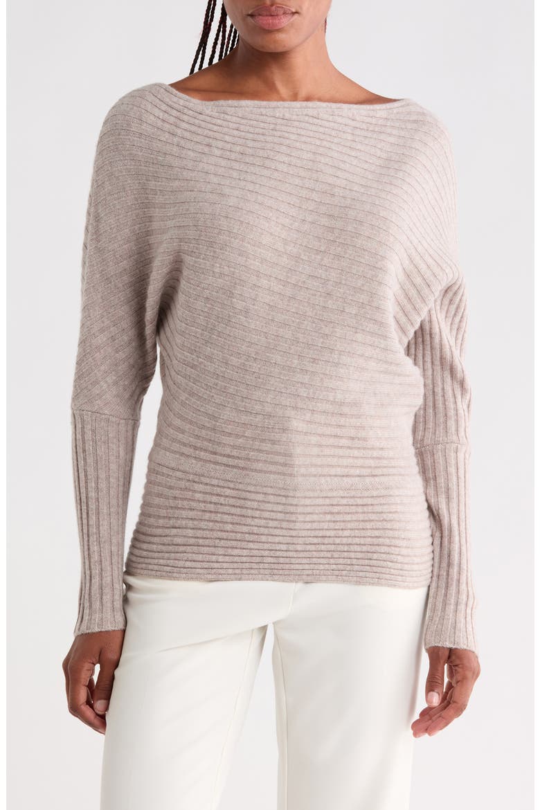 Nelly Long Sleeve Drape Wool & Cashmere Blend Knit Top, Main, color, NEUTRAL