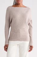Reiss Nelly Long Sleeve Drape Wool & Cashmere Blend Knit Top