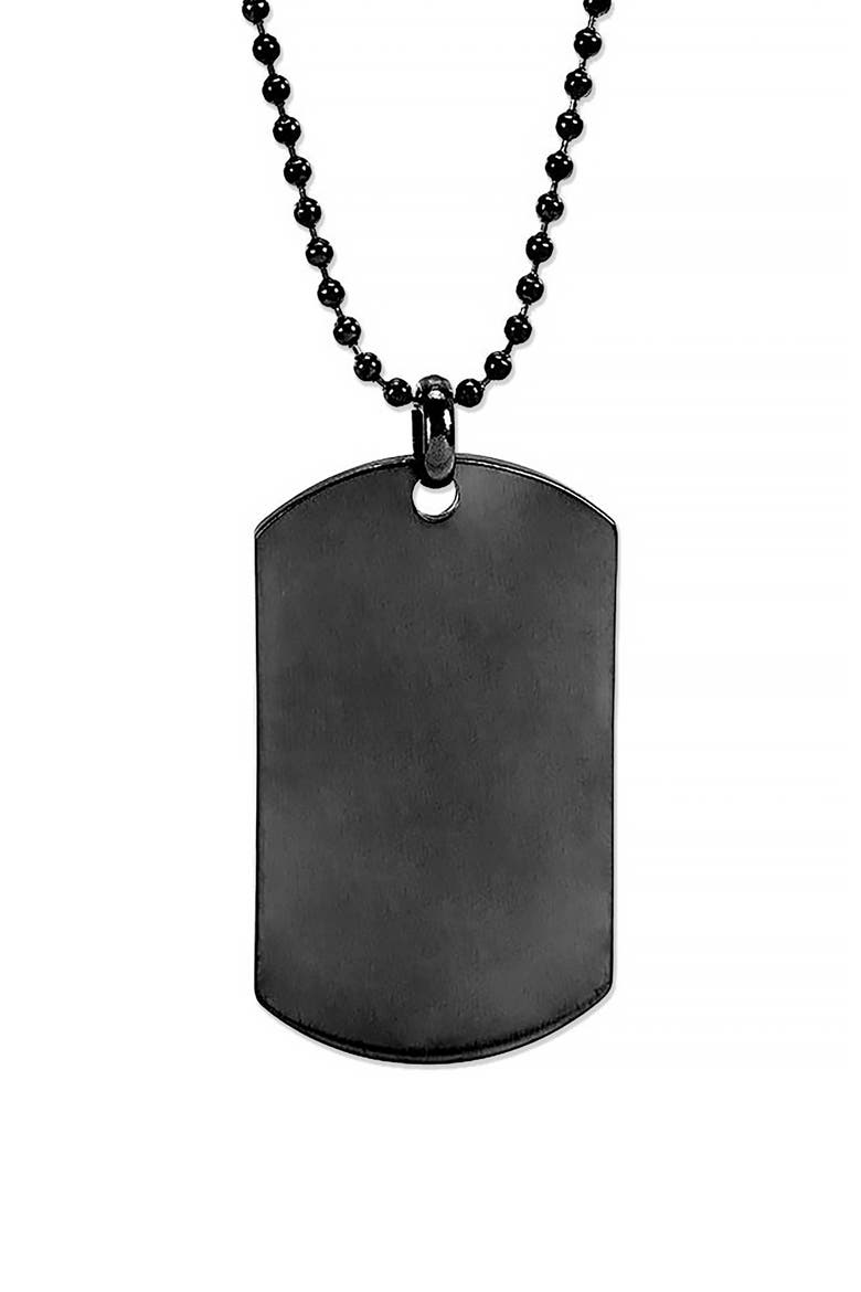 Men's Stainless Steel Dog Tag Necklace, Main, color, BLACK