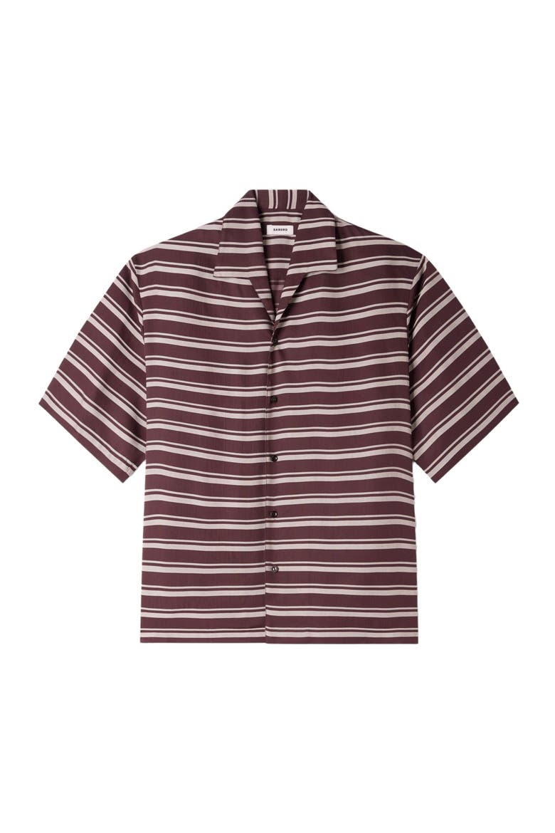 Striped boat neck shirt, Alternate, color, Chocolate