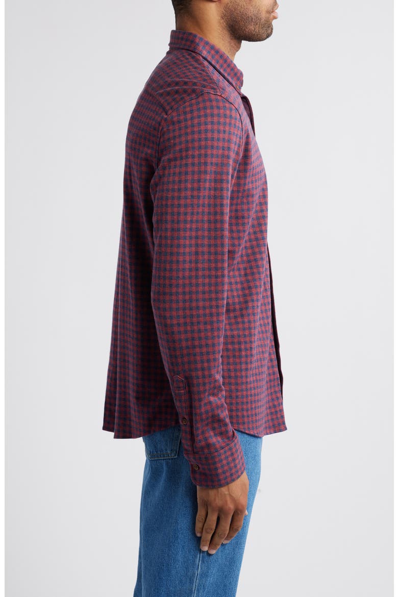 Coastline Knit Button-Down Shirt, Alternate, color, NAVY RED GINGHAM