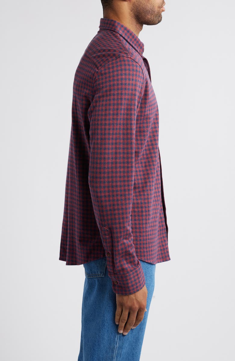 Faherty Coastline Knit Button-Down Shirt, Alternate, color, Navy Red Gingham