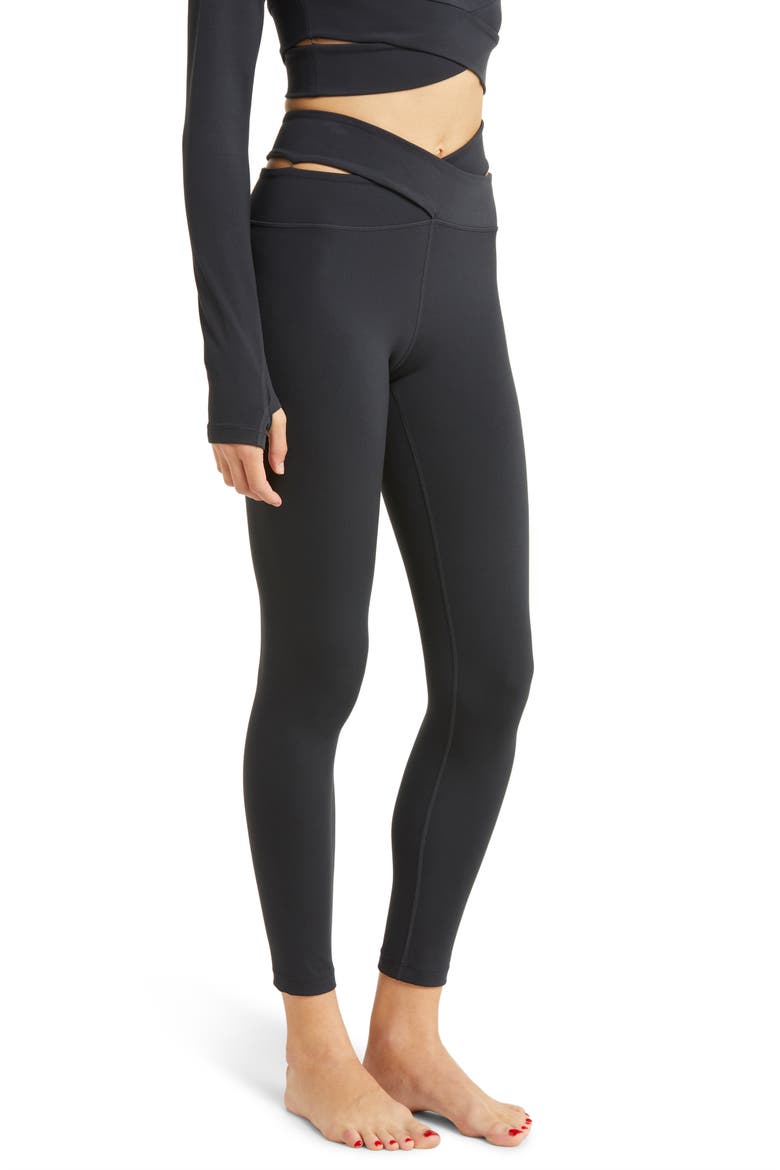 Perform Crossband 7/8 Leggings, Alternate, color, BLACK