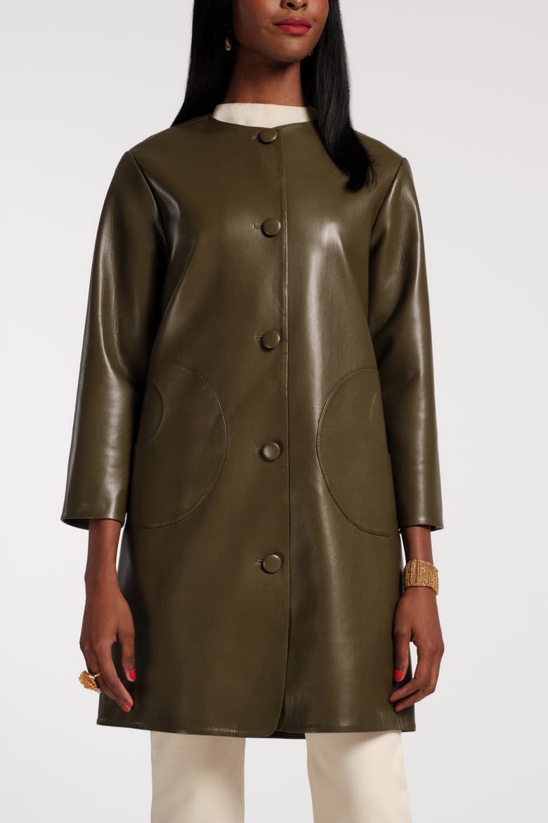 Mod Jacket Faux Leather, Main, color, Olive