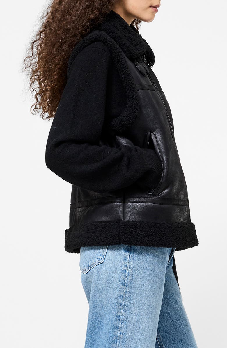 French Connection Camry Faux Shearling Vest, Alternate, color, Black