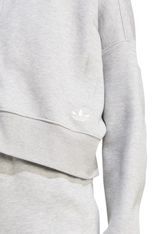 Adidas Originals Adidas 3-stripes Zip Front Cotton Blend Jacket In Gray