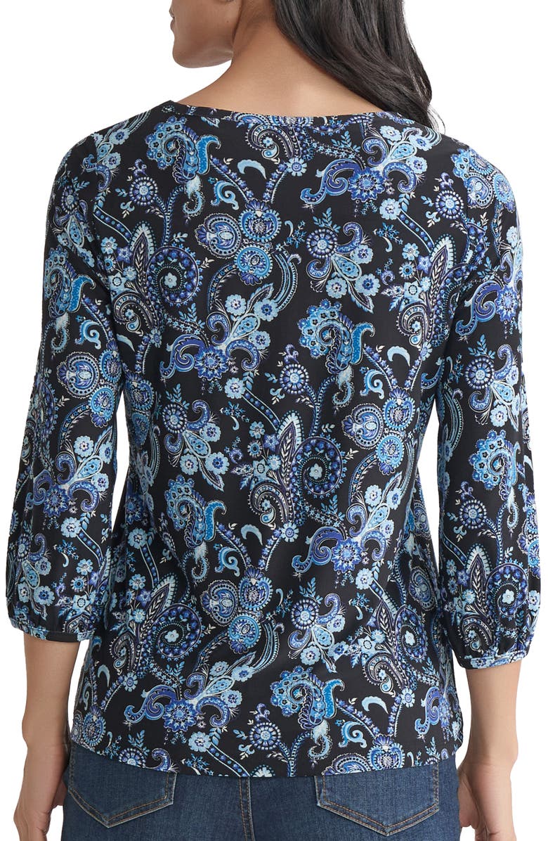 Jones New York Print Puff Sleeve Top, Alternate, color, Jones Black Multi