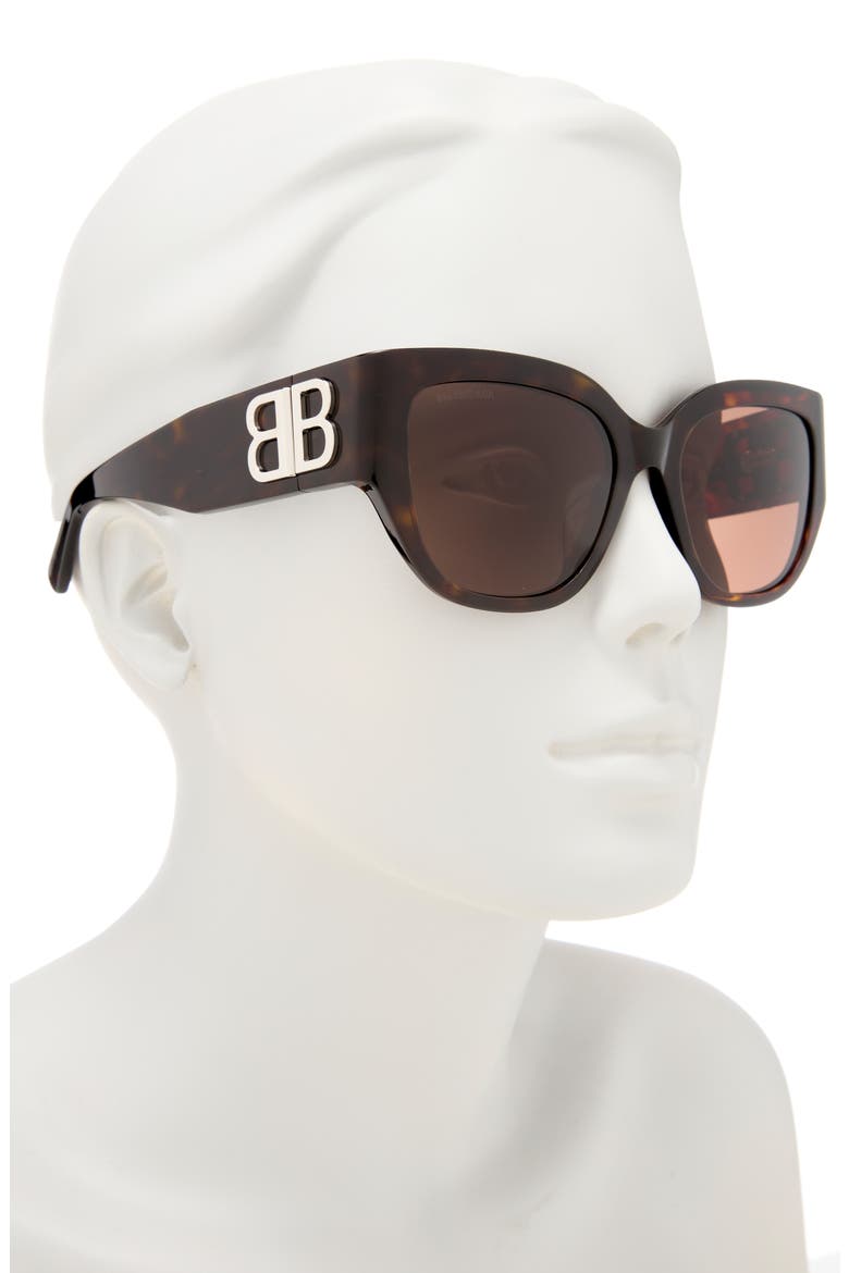 55mm Square Sunglasses, Alternate, color, HAVANA HAVANA BROWN