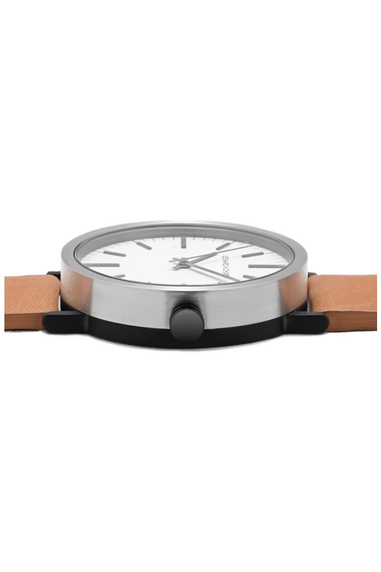 Thompson Leather Strap Watch, 40mm, Alternate, color, CHESTNUT/ WHITE/ BLACK