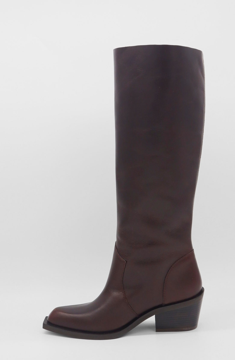 STIVALI NEW YORK Runaway Knee-High Mahogany Leather Boots, Alternate, color, Mahogany