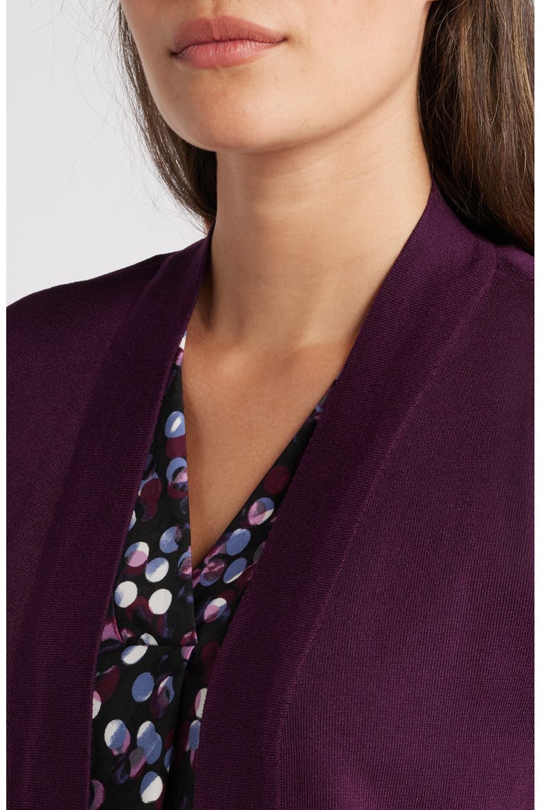 Malibu Open Front Cardigan, Alternate, color, DEEP PLUM