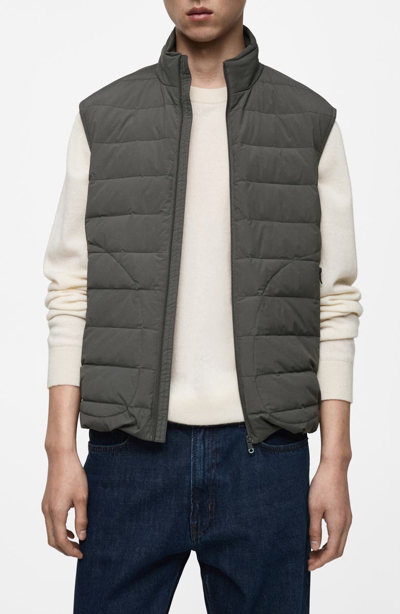 MANGO Quilted Down Vest, Main, color,