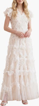 Needle & Thread Amorette V-neck Gown