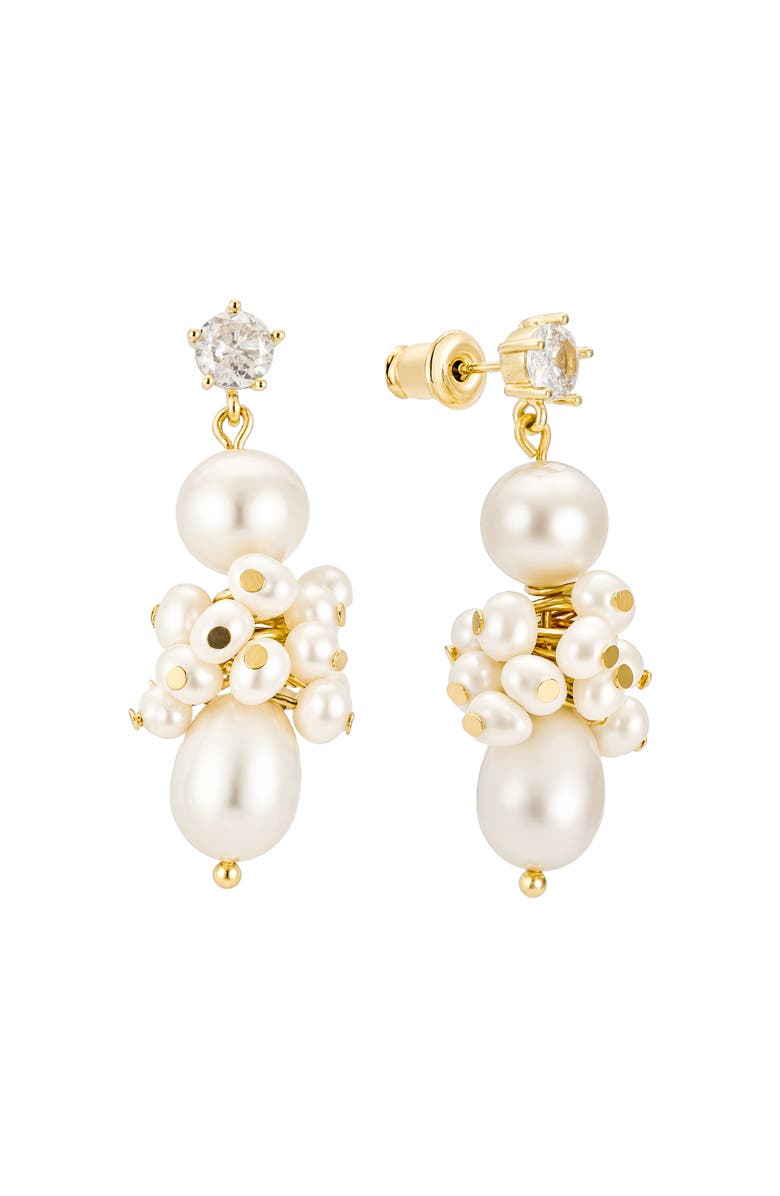 Untamed Petals Sydney Pearl Drop Earrings, Main, color, Gold