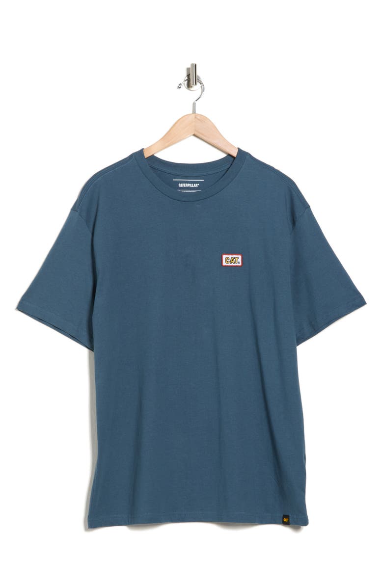 CAT WWR Cat Patch Cotton Boxy T-Shirt, Alternate, color, Orion Blue