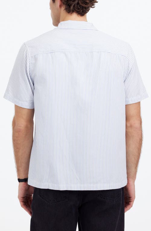 Madewell Stripe Twill Camp Shirt In Hydrangea