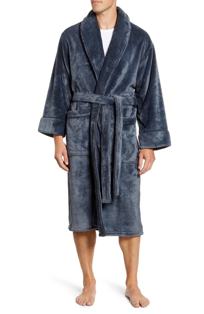 Daniel Buchler Pinstripe Fleece Robe, Main, color,