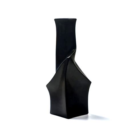 Geo Black Short Vase