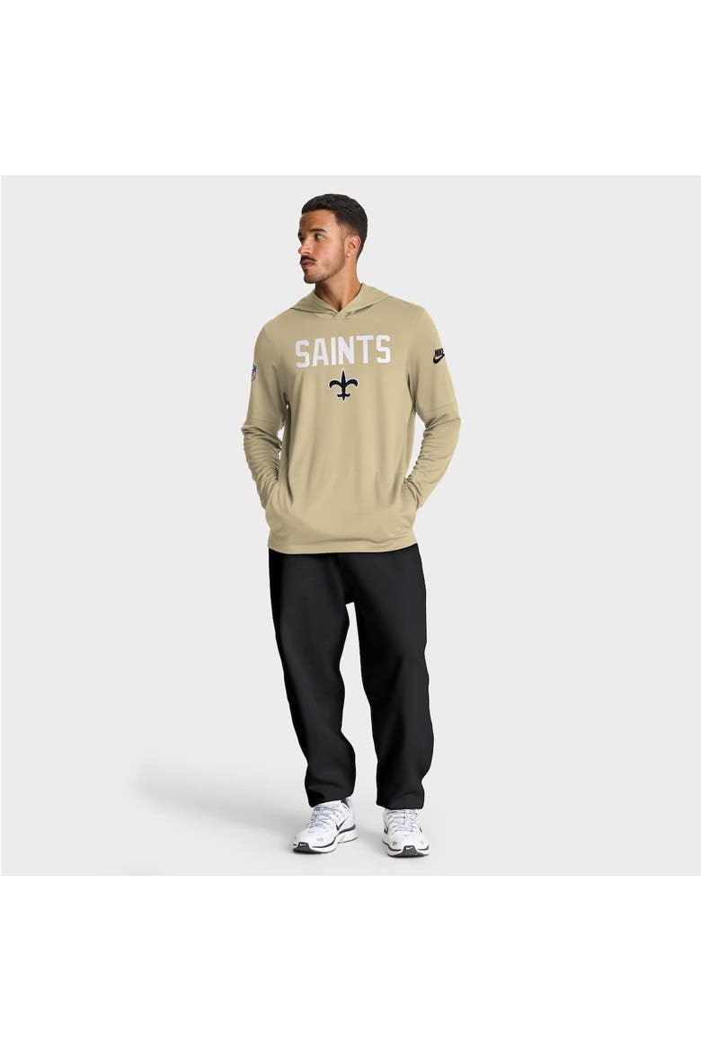Men's Nike Gold New Orleans Saints Sideline Alt Pack Dri-FIT Lightweight Hooded Top, Alternate, color, Gold