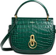 Mulberry Small Amberley Croc Embossed Leather Satchel