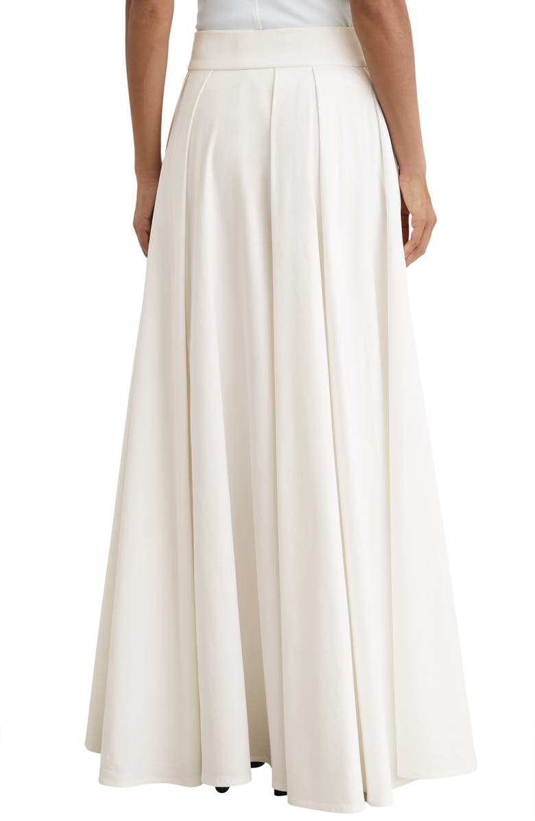 Reiss Simone Cotton Blend Pleated Maxi Skirt, Alternate, color, Ivory