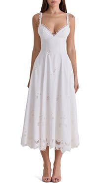 HOUSE OF CB Tatiana Broderie Midi Dress
