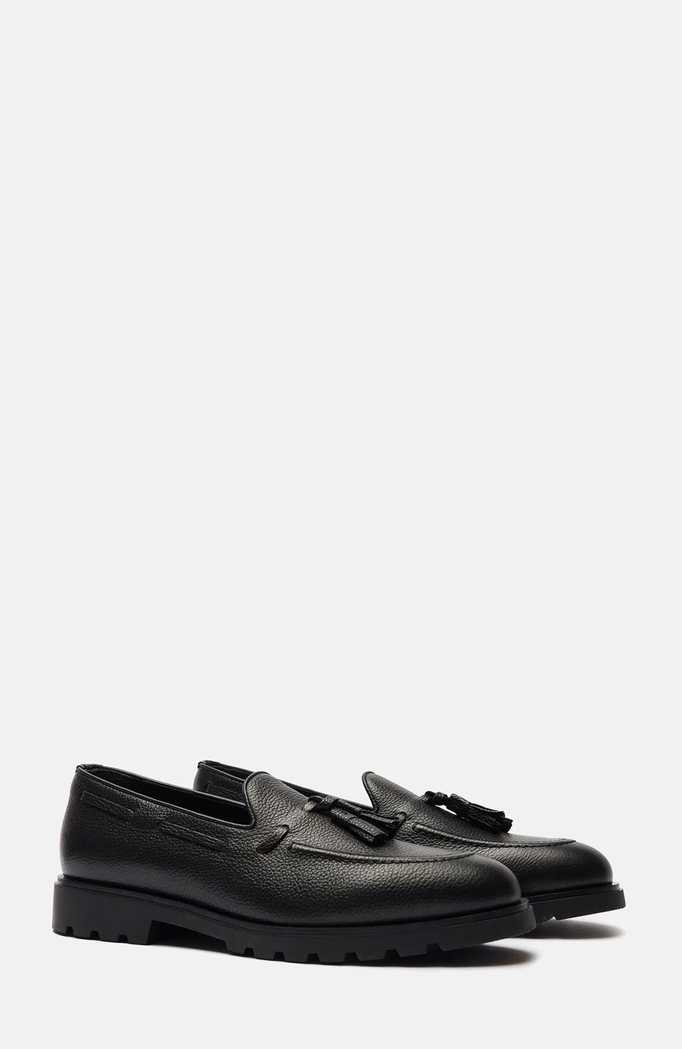 SCAROSSO Raffaello Loafers, Main, color, Black Grain- Calf