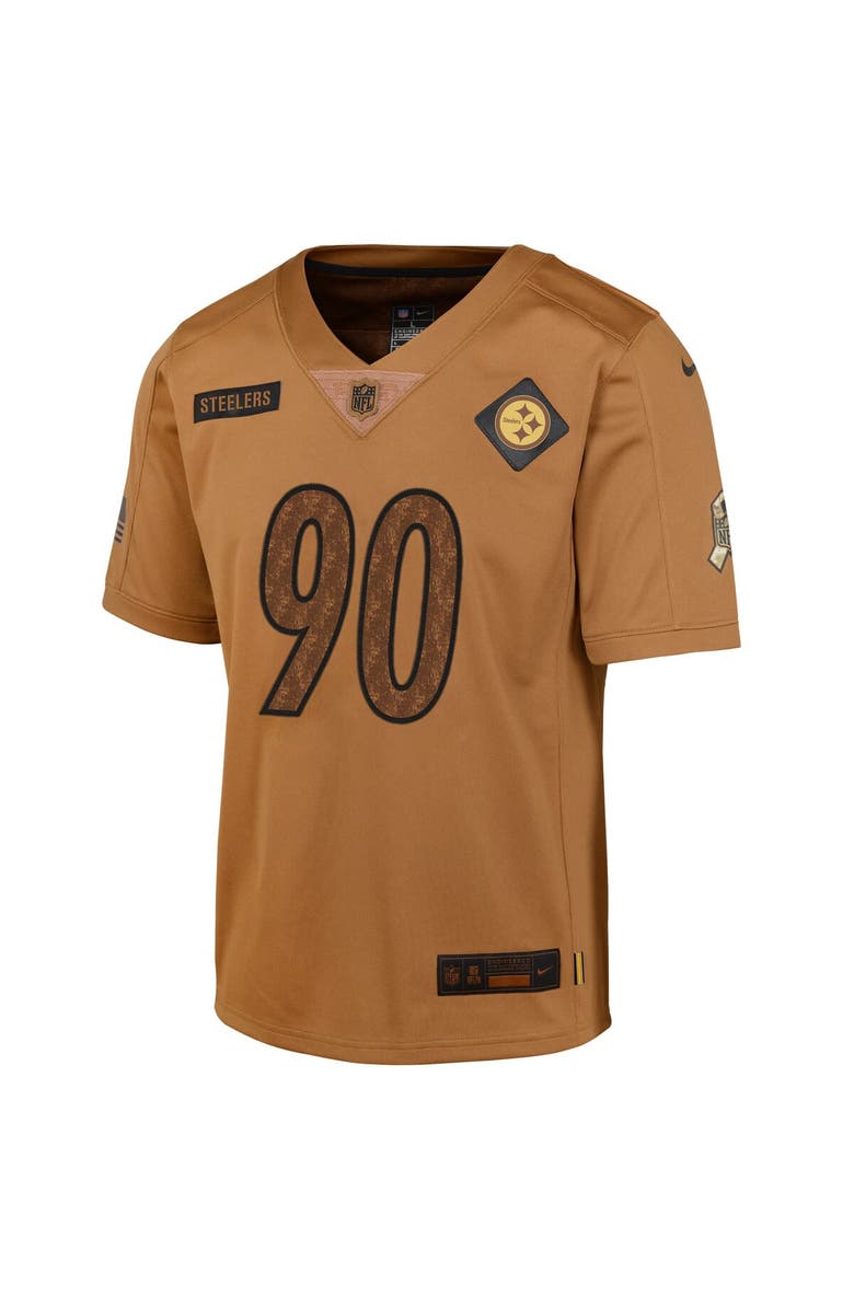 Nike Youth Nike T.J. Watt Brown Pittsburgh Steelers 2023 Salute To Service Limited Jersey, Alternate, color,