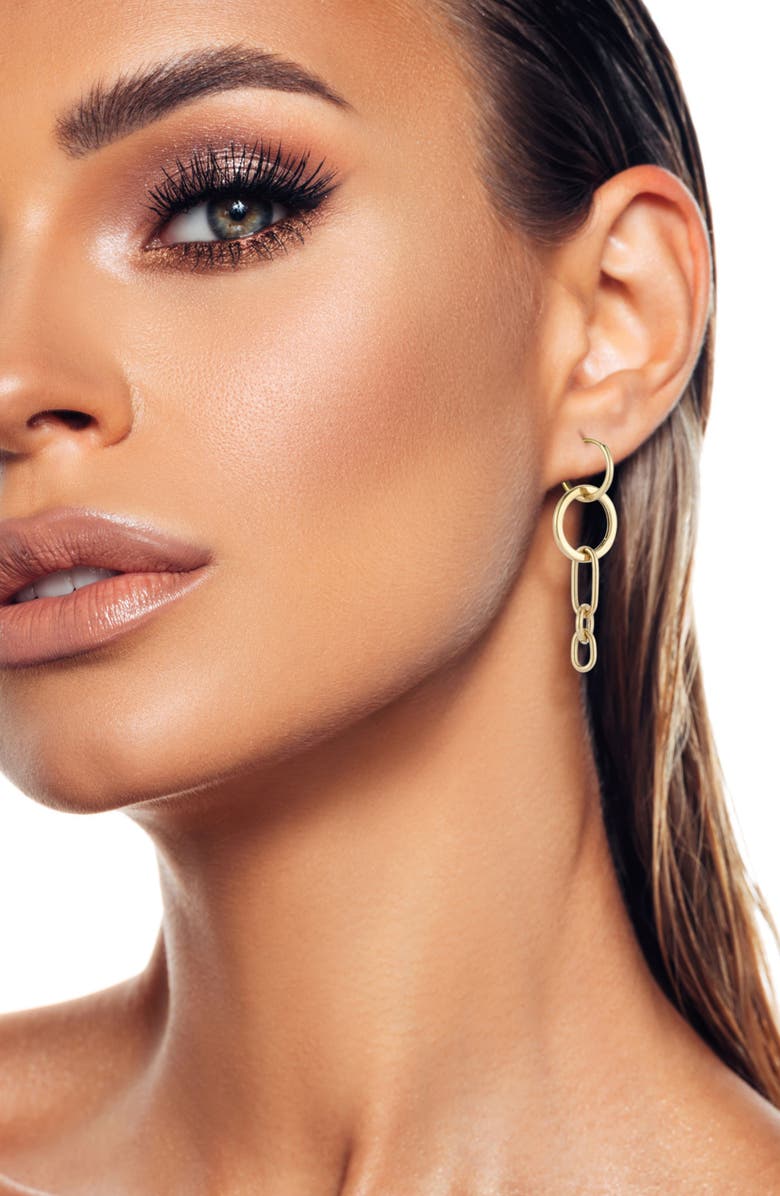 Ember Fine Jewelry Link Drop Earrings, Alternate, color, Gold