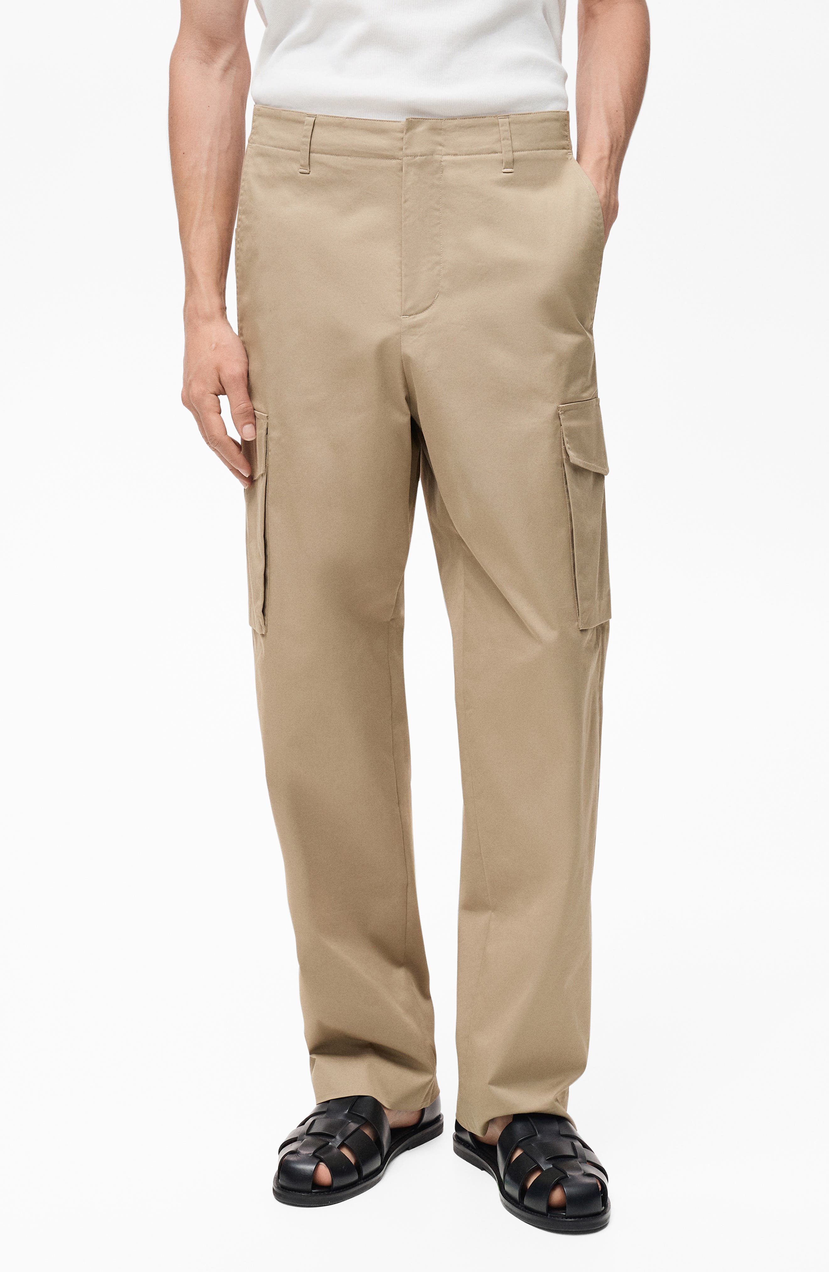 MANGO Relaxed Fit Flat Front Cargo Pants