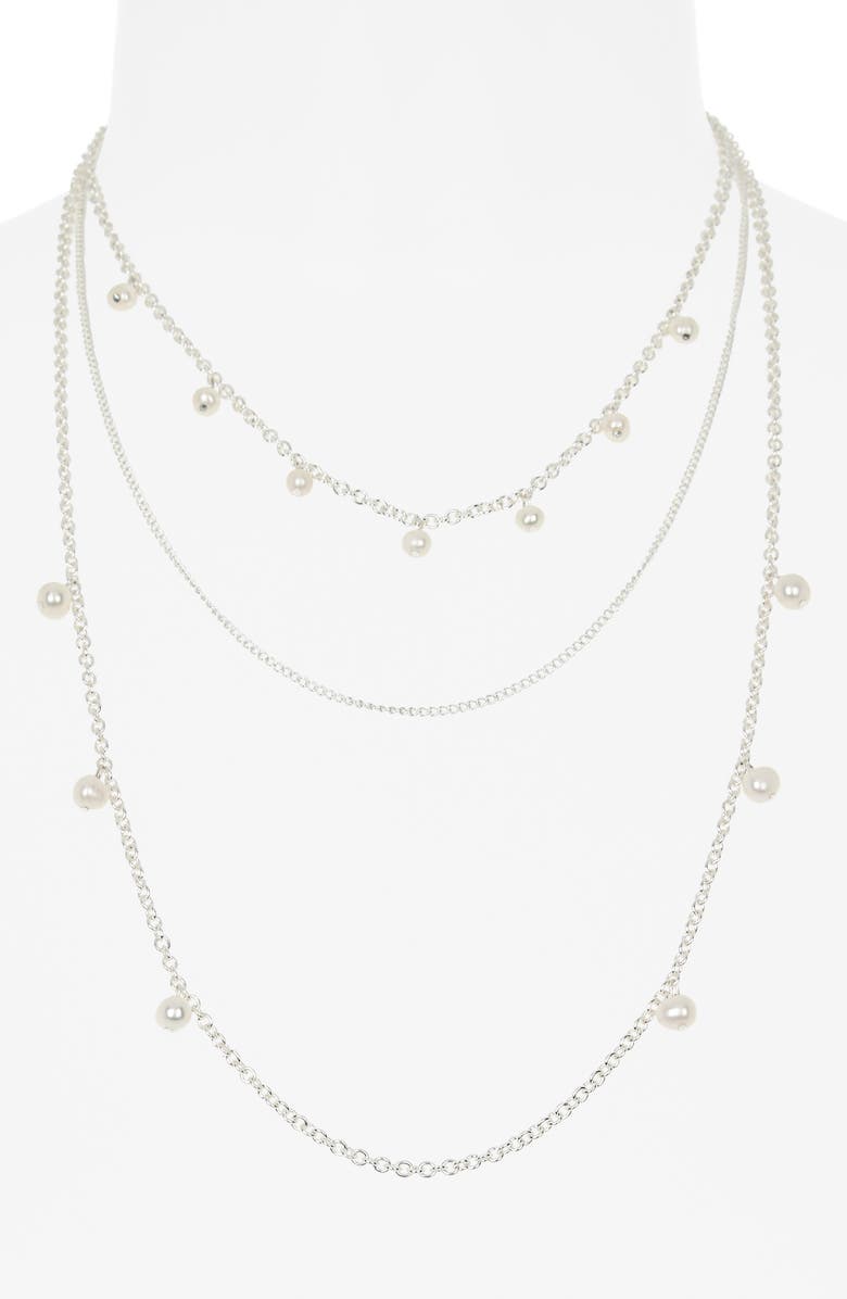 Karine Sultan Faux Pearl Layered Necklace, Alternate, color,