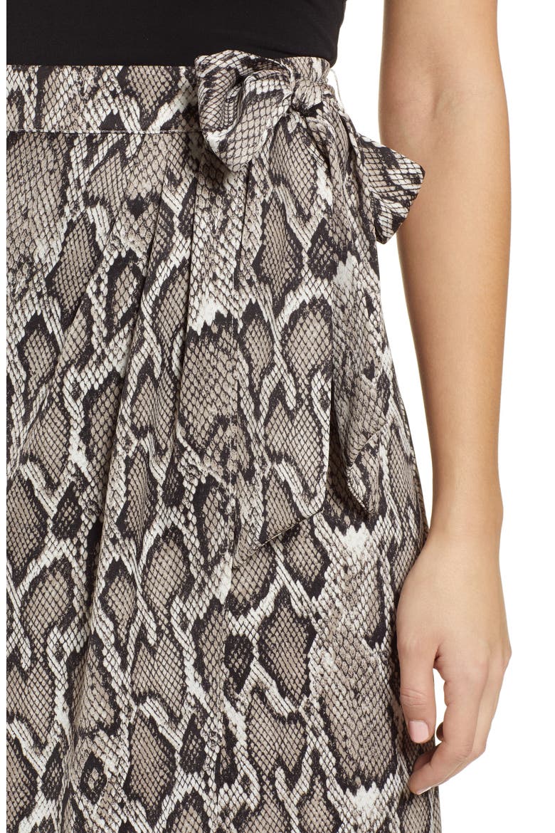 Savvy Snakeskin Print Wrap Skirt, Alternate, color, SNAKE