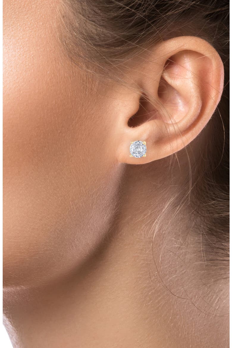 Round Cubic Zirconia Stud Earrings (Nordstrom Exclusive), Alternate, color, CLEAR/ GOLD