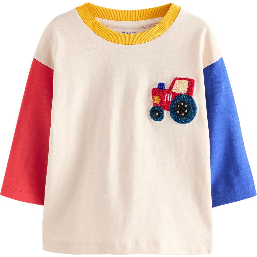 Next Kids' Colorblock Tractor Long Sleeve T-shirt In Red