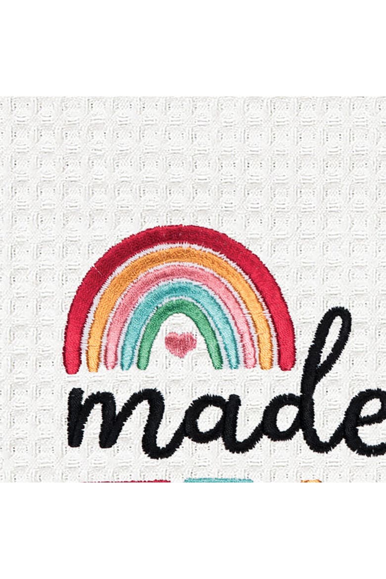 Made to Teach Kitchen and Bathroom Embroidered Waffle Hand Towel, Alternate, color, Red