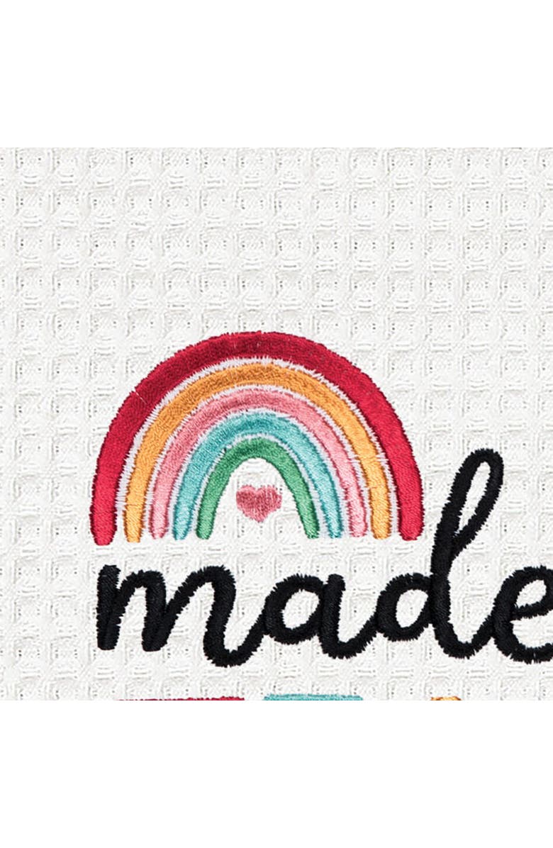 C&F Home Made to Teach Kitchen and Bathroom Embroidered Waffle Hand Towel, Alternate, color, Red