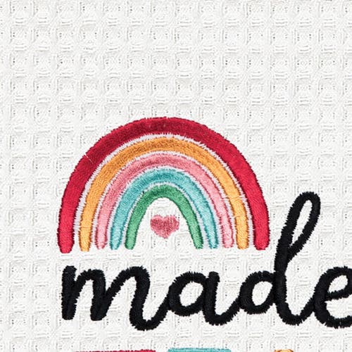 C & F Home C&f Home Made To Teach Kitchen And Bathroom Embroidered Waffle Hand Towel In Multi