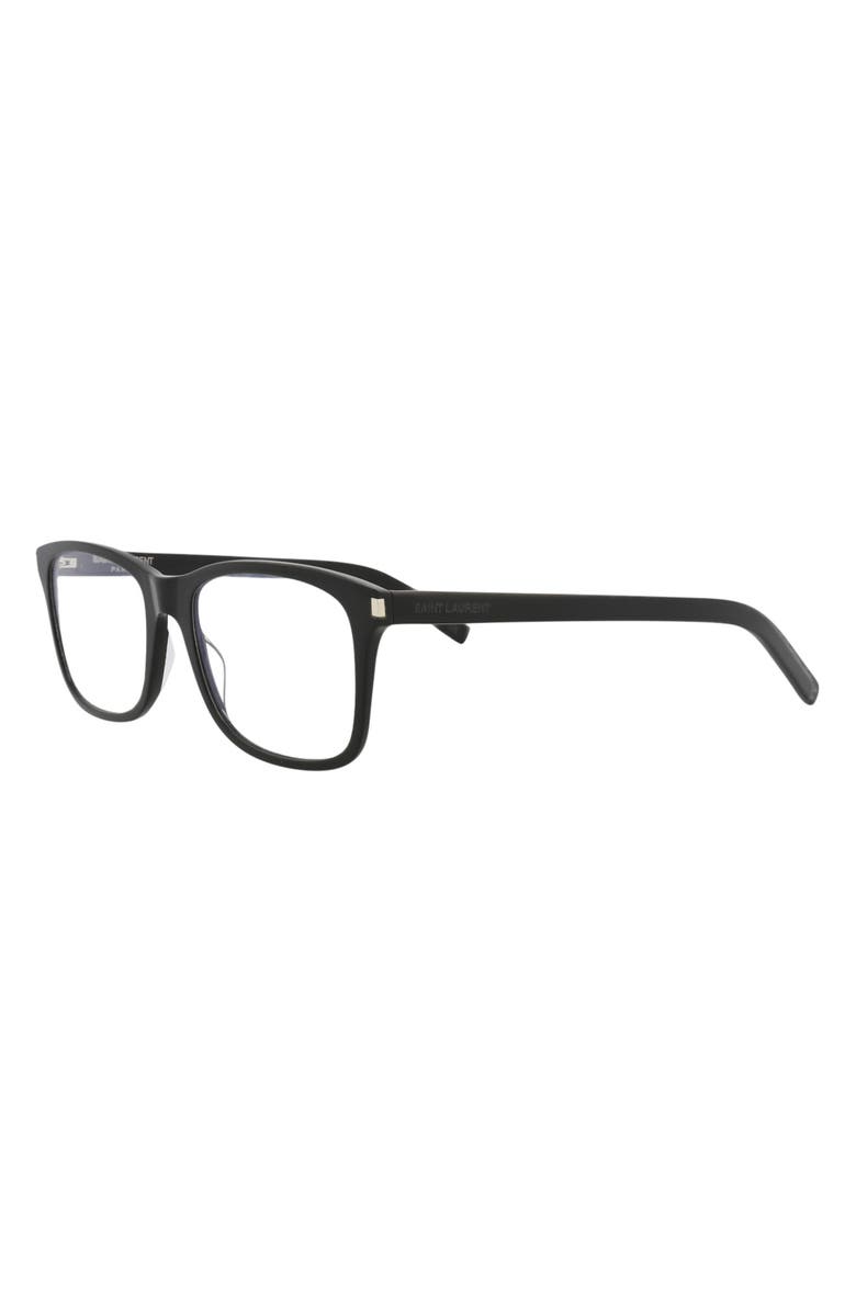 Saint Laurent 54mm Square Optical Glasses, Alternate, color, Black Black Transparent